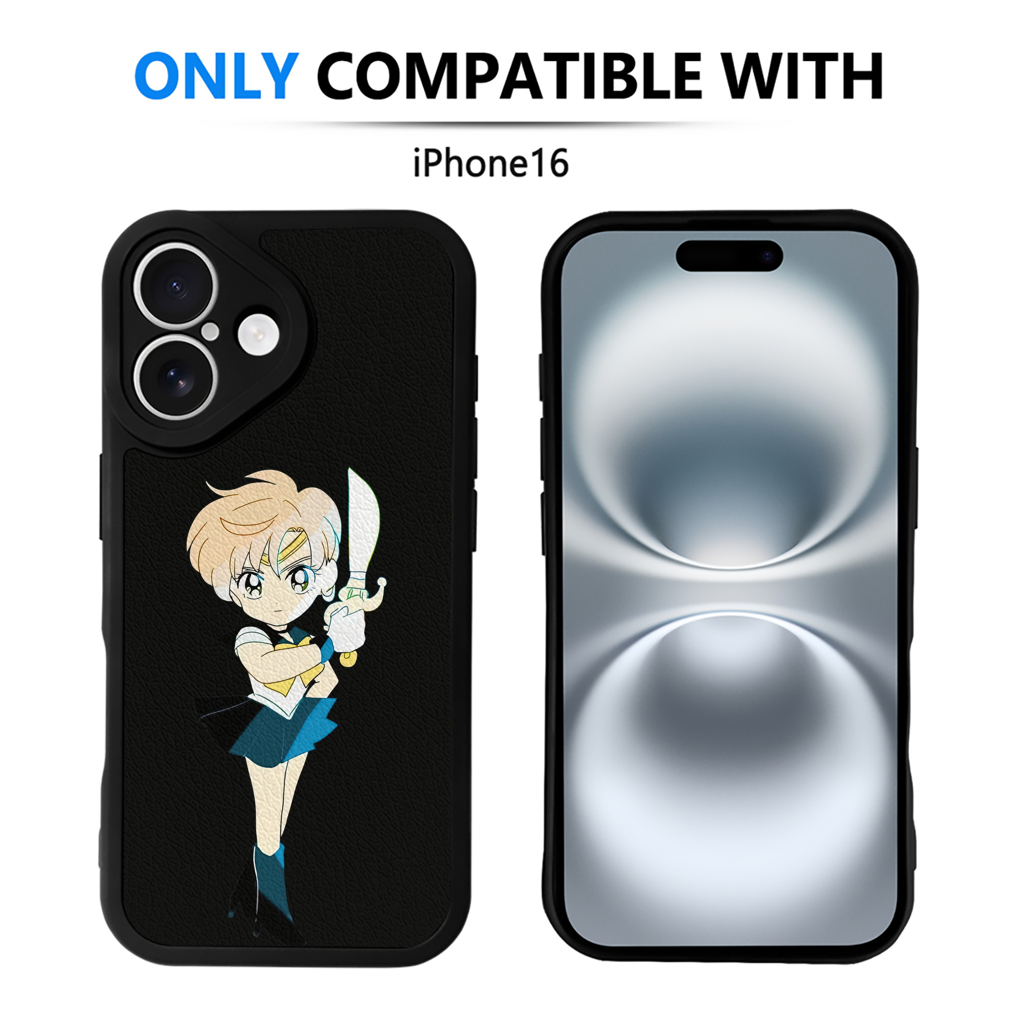 （画像用） 美少女戦士セーラームーン 天王はるか Sailor Moon Tenoh Haruka 【iPhone 16シリーズ対応】シリコンスマホケース（レザー調） 材質：シリコン